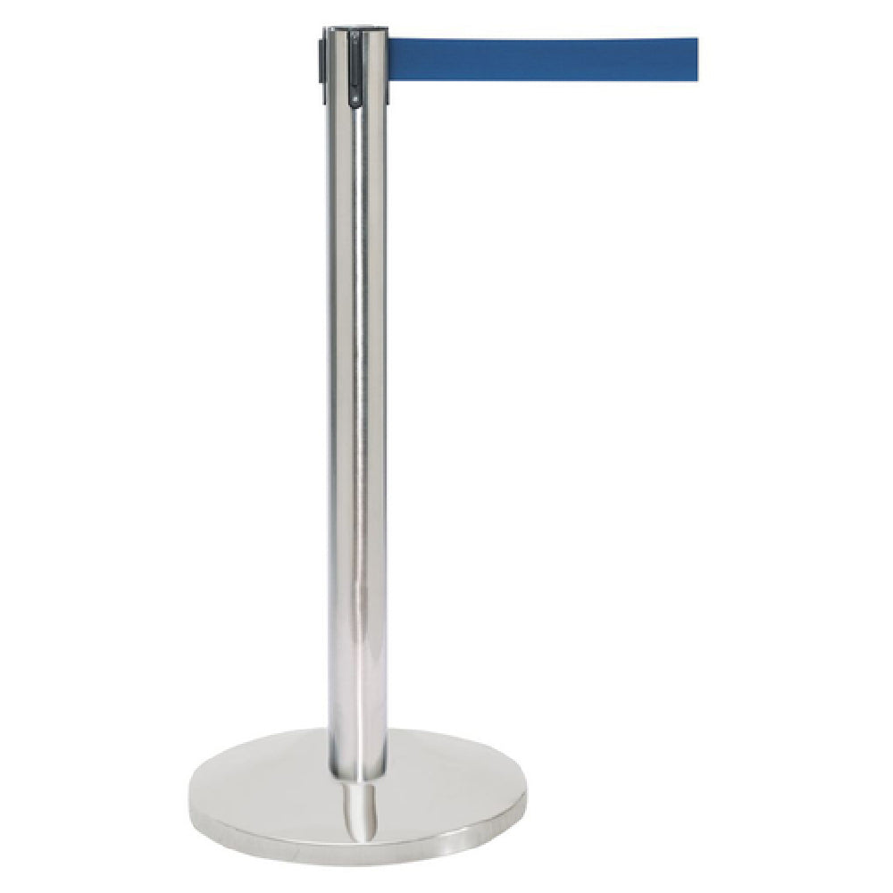 Hubert 67203 - Stanchion, Includes: (1) 40"H Post, (1) 14" Dia. Flat 30 Lb. Base With Protective Rubber Floor Guards & (1) 7' Blue Belt