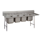 Advance Tabco 93-64-72-36R Regaline Sink 4-compartment With Right-hand Drainboard