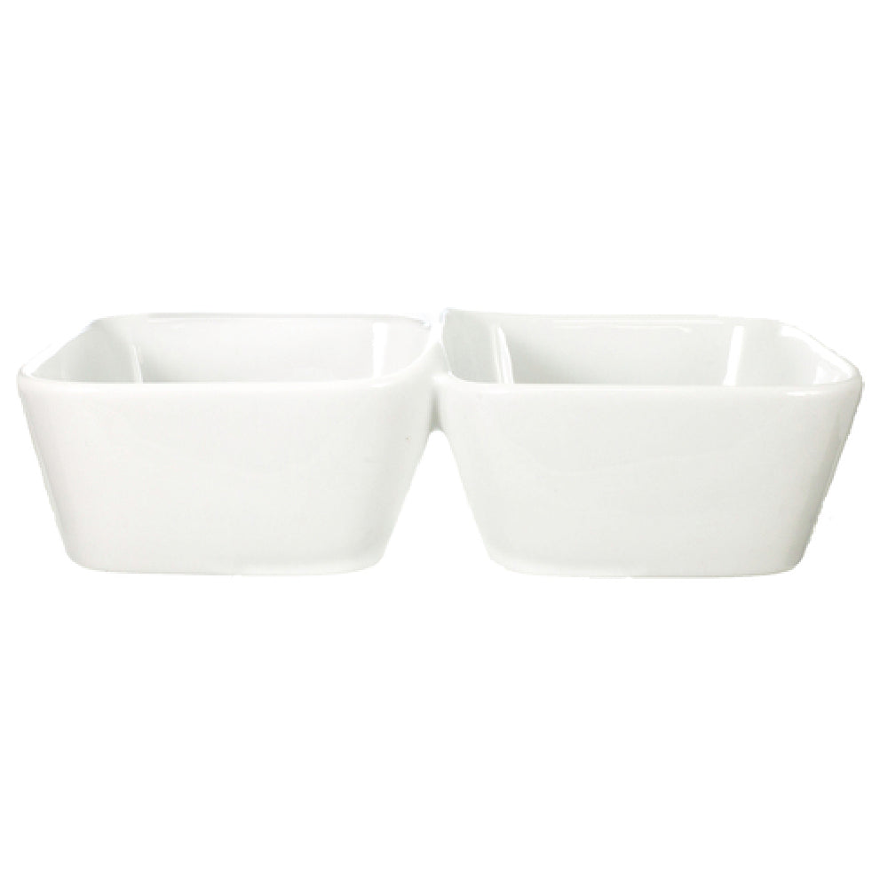 International Tableware EL-222 Bowl Dish 8-1/4" X 4" X 2"H (2) 10 Oz. Compartment Wells