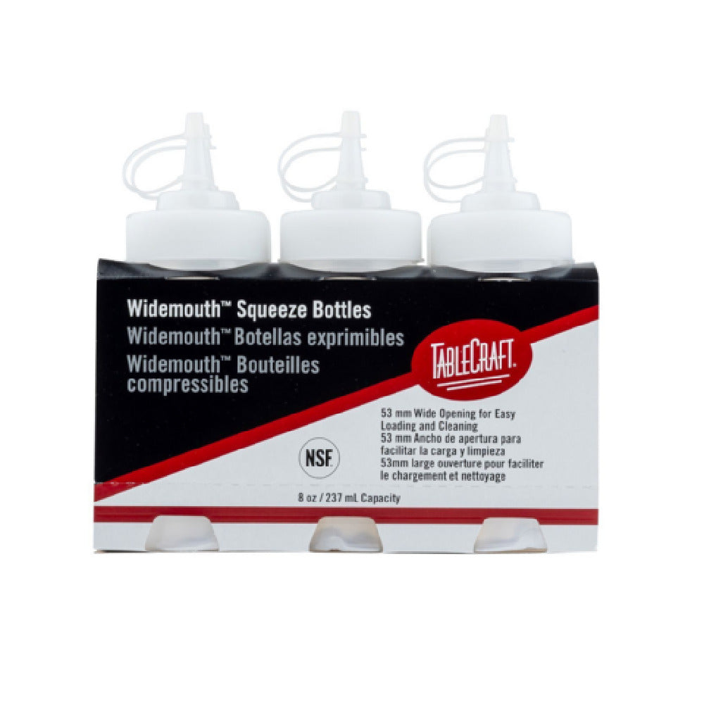 TableCraft Products 12630 - Cash & Carry WideMouth™ Squeeze Bottle, 8 Oz., 53mm Opening