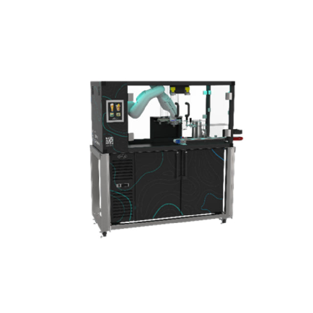 Krowne KR-ROBO-60 Krowne Otto Robotic Beverage Dispensing System Complete With 60" Refrigerated Back Bar Storage Cabinet Two-Door Direct Draw Cooler Compressor On Left