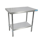 BK Resources SVT-1860 Work Table 60"W X 18"D 18/430 Stainless Steel Top