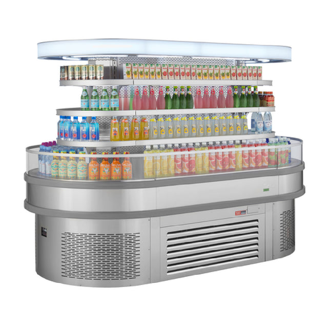 Turbo Air TIOM-48RSRS-N Island Display Self-Serve Refrigerated Merchandiser 28.8 Cu. Ft. Capacity