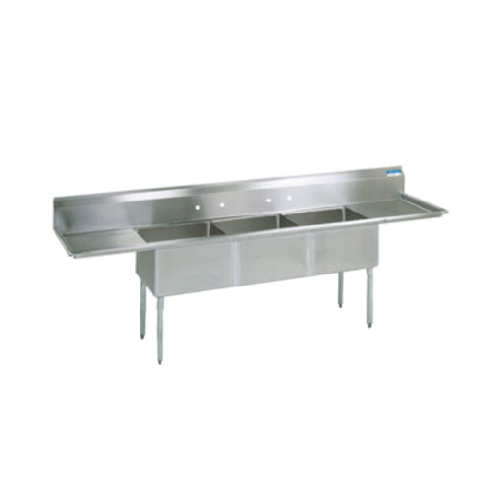 BK Resources BKS-3-24-14-24T Sink Three Compartment 120"W X 29-13/16"D X 43-3/4"H Overall Size