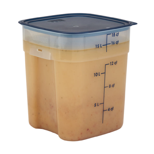 Cambro 18SFSPROPP190 CamSquare® FreshPro Food Container 18 Qt. 11.4"L X 11.4"W X 12.98"H