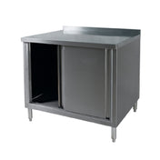 Klinger's Trading BCB2472-W/SHELF Work Table Cabinet Base With Sliding Doors 72"W X 24"D X 38"H