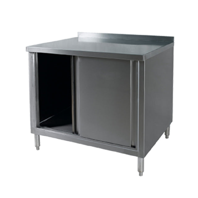 Klinger's Trading BCB2472-W/SHELF Work Table Cabinet Base With Sliding Doors 72"W X 24"D X 38"H