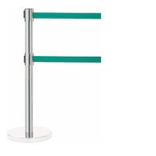 Aarco HS-27GR HS-27GR Form-A-Line™ System Dual Retractable Belt Style Has A Polished Satin Finish