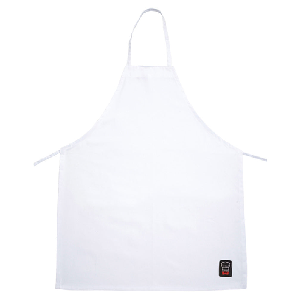 Winco BA-3226WH Bib Apron 33"L X 26"W Full-length