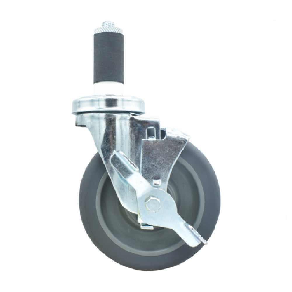 BK Resources 5SBR-2RA-GR-TLB - Swivel Caster, 1-1/4" Expanding Stem, 5" Gray Rubber Wheel