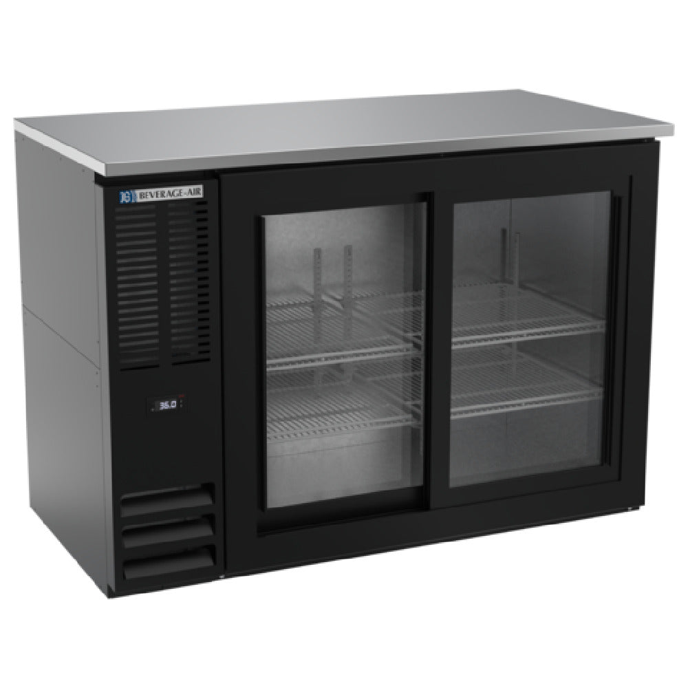 Beverage Air BBN48HC-GS-B - Refrigerated Back Bar Storage Cabinet, Two-section, 48"W X 25-1/4"D X 34"H