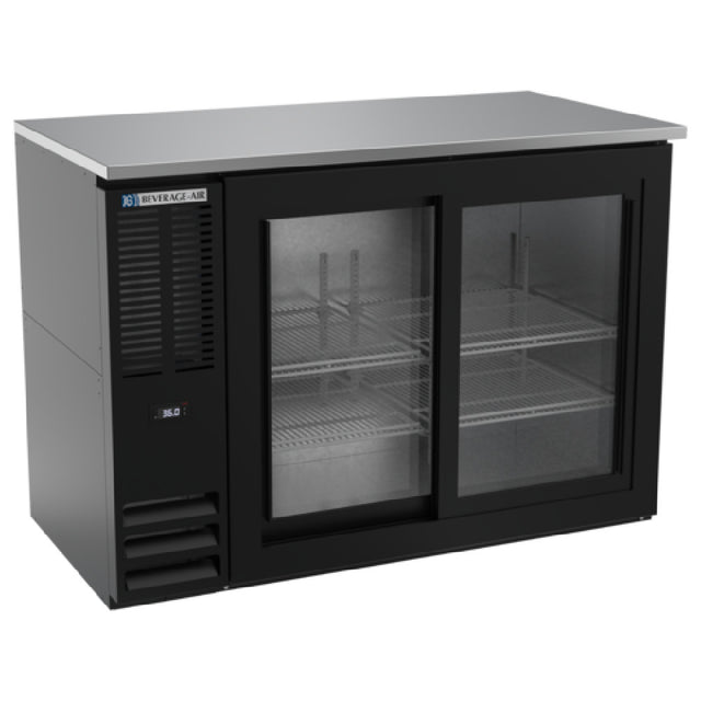 Beverage Air BBN48HC-GS-B - Refrigerated Back Bar Storage Cabinet, Two-section, 48"W X 25-1/4"D X 34"H