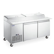 Omcan 59043 (PT-CN-1829E-HC) Aurora Refrigerated Pizza Prep Table Two-section