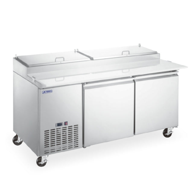 Omcan 59043 (PT-CN-1829E-HC) Aurora Refrigerated Pizza Prep Table Two-section