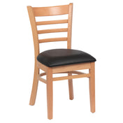 Royal ROY 8001 N BLK - Side Chair, Ladder Back, 17"L X 16-1/2"W X 33-1/2"H
