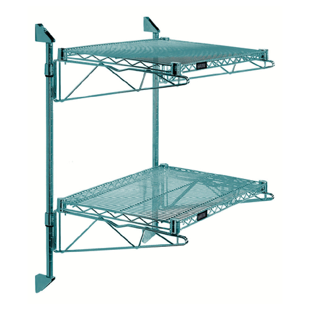 Quantum WC34-CB2436P Cantilever Double Shelf Post Wall Mount (2) 36"W X 24"D Shelves