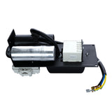 A black mounting plate holds a cylindrical metal capacitor, compressor, a white relay box, and black and white electrical components. Several color-coded wires extend from the right side—ideal for Empura Ice Machines or replacing Empura Parts.