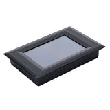 A rectangular black recessed LED wall light with a frosted center panel, ideal for outdoor or indoor installation. Its sleek, modern display and rimmed edge make it perfect for spaces featuring Empura Parts or Empura Ice Machines.