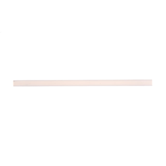 A single, unsharpened wooden pencil lies horizontally against a plain white background, its light beige surface as smooth and simple as eco-friendly straws—minimalist and free of any markings or eraser.