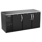 Beverage Air BB72HC-B - Refrigerated Back Bar Storage Cabinet, Three-section, 72"W X 30-3/8"D X 34"H