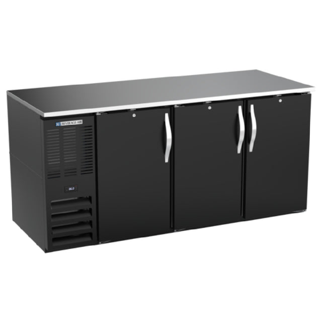 Beverage Air BB72HC-B - Refrigerated Back Bar Storage Cabinet, Three-section, 72"W X 30-3/8"D X 34"H