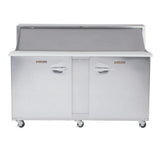 Traulsen UPT7230LR-0300 - Dealer's Choice Compact Prep Table Refrigerator With Roll-top Lid Which Serves As An Overshelf