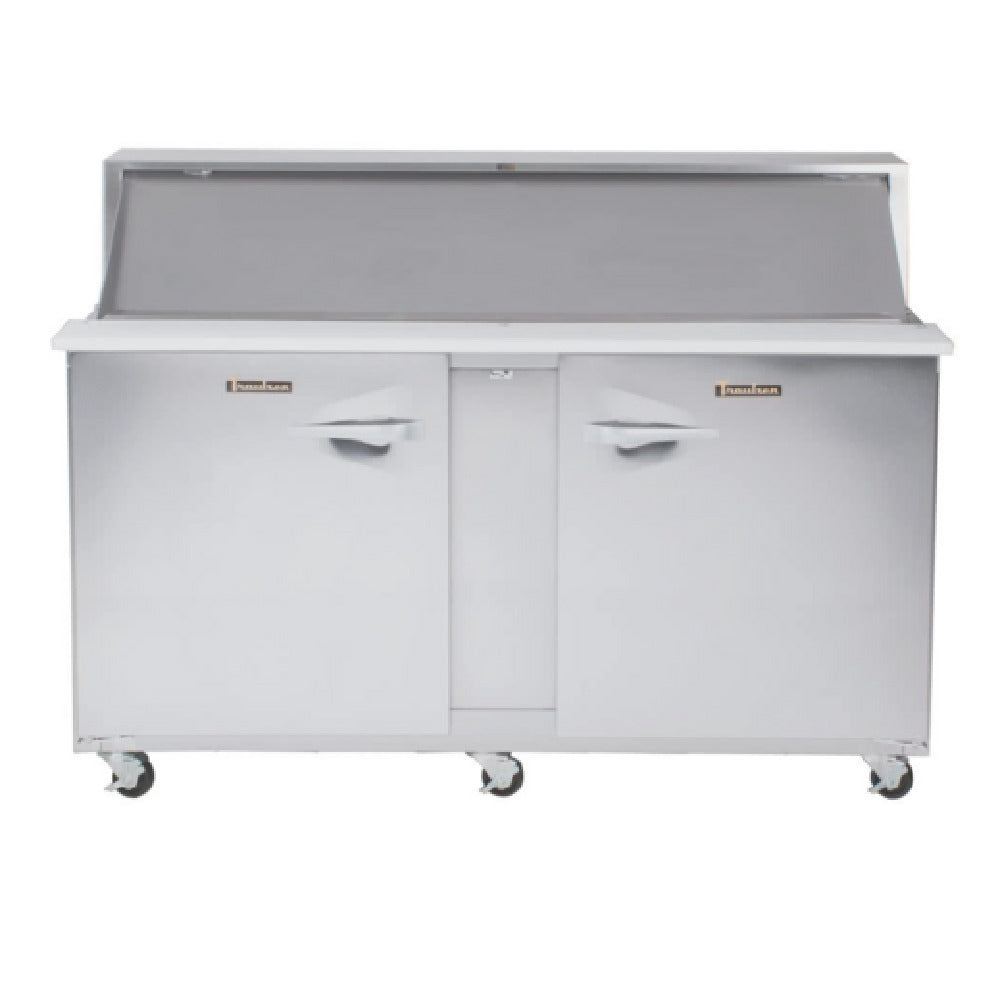 Traulsen UPT7230LR-0300-SB - Dealer's Choice Compact Prep Table Refrigerator With Roll-top Lid Which Serves As An Overshelf