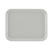A plain, rectangular gray Camtray with rounded corners and slightly raised edges, shown from a top-down view on a white background. Made from high-impact fiberglass, its smooth, unadorned surface is both durable and dishwasher safe.