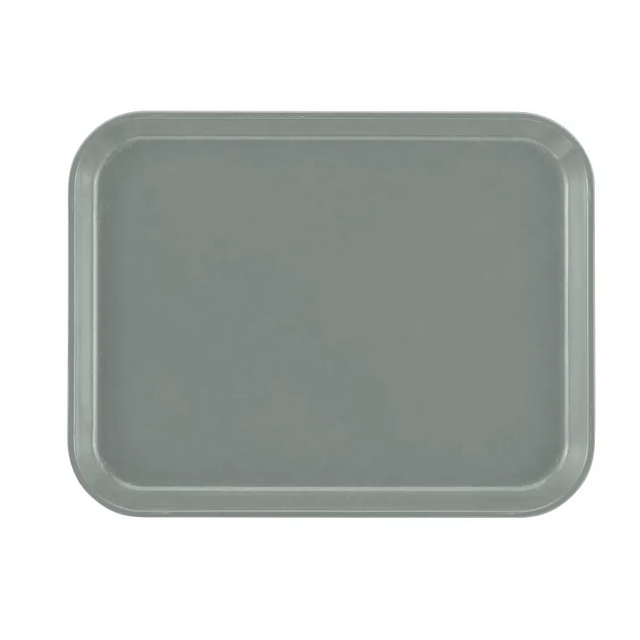 Rectangular gray Camtray with rounded corners and a slightly raised edge, shown from above on a plain white background. Made from high-impact fiberglass, this tray features a smooth, matte finish and is dishwasher safe.