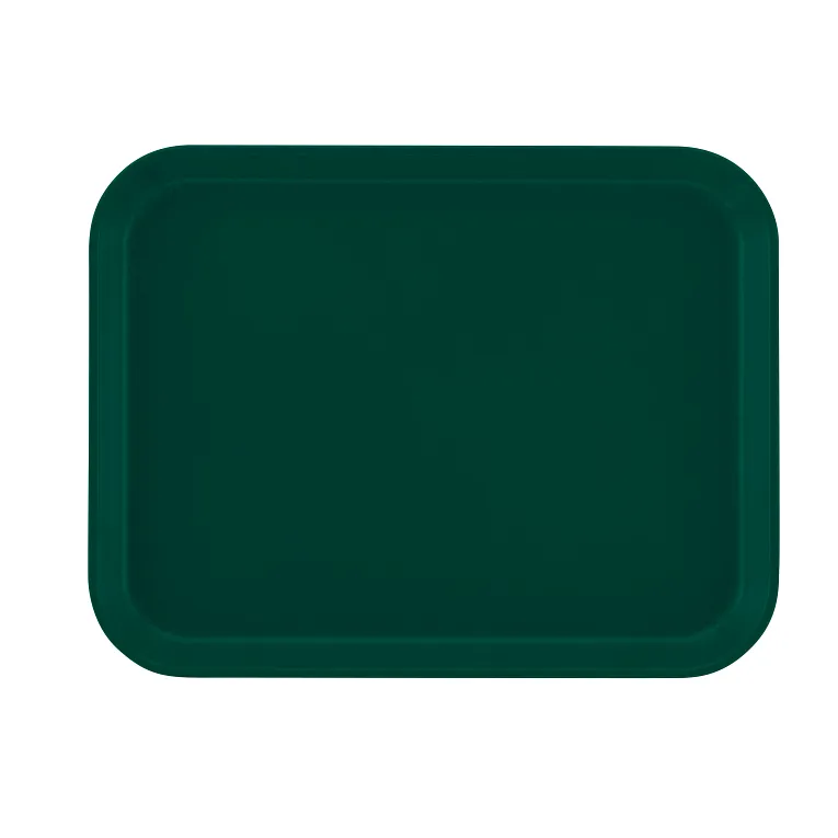 A dark green Camtray high-impact fiberglass tray with rounded corners and a smooth surface, viewed from above against a plain white background.