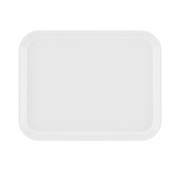 A plain, rectangular white Camtray with rounded corners and slightly raised edges, shown on a white background. Made from high-impact fiberglass, this tray is dishwasher safe and features a simple, smooth surface.
