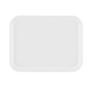 A plain, rectangular white Camtray with rounded corners and slightly raised edges, shown on a white background. Made from high-impact fiberglass, this tray is dishwasher safe and features a simple, smooth surface.