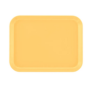 A rectangular yellow Camtray with rounded corners and slightly raised edges, shown from above against a plain white background. The surface is smooth, unadorned, and crafted to be dishwasher safe.