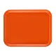 A rectangular orange Camtray with rounded corners, viewed from above against a white background. The high-impact fiberglass tray features a slightly raised edge and a smooth, glossy surface, and is dishwasher safe for easy cleaning.