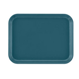 A rectangular, teal-colored Camtray with rounded corners and slightly raised edges is shown against a plain white background. This high-impact fiberglass tray has a smooth, matte finish and appears empty, viewed from above.