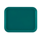 A rectangular teal Camtray with slightly rounded corners and a raised edge, crafted from high-impact fiberglass. The smooth, unadorned surface is dishwasher safe and set against a plain white background.