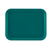 A rectangular teal Camtray with slightly rounded corners and a raised edge, crafted from high-impact fiberglass. The smooth, unadorned surface is dishwasher safe and set against a plain white background.