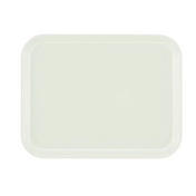A plain, rectangular white Camtray with rounded corners and slightly raised edges, shown from above on a white background. This high-impact fiberglass tray is empty and minimalist in design.