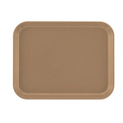 A rectangular, light brown Camtray with rounded corners and raised edges, viewed from above against a white background. The tray has a smooth surface, appears to be made of high-impact fiberglass, and is dishwasher safe.