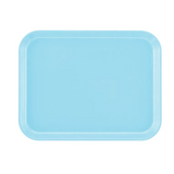 A rectangular, light blue Camtray with rounded corners and raised edges. Made from high-impact fiberglass, this dishwasher safe tray is photographed from above against a plain white background. The smooth surface appears unadorned.