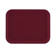 A rectangular Camtray serving tray with rounded corners, shown from above. Made from high-impact fiberglass, it is solid dark burgundy with a slightly raised edge. The background is plain white and the tray is dishwasher safe.