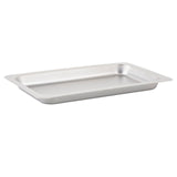 A rectangular stainless steel replacement pan, 184 oz., with slightly raised, rounded edges and a flat base. The tray has a shiny finish and is displayed on a plain white background.