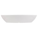 A plain, empty, white large melamine bowl is photographed from the side against a white background. The bowl has a shallow, wide shape with smooth, clean lines and no patterns—ideal as a dishwasher safe bowl for everyday use.