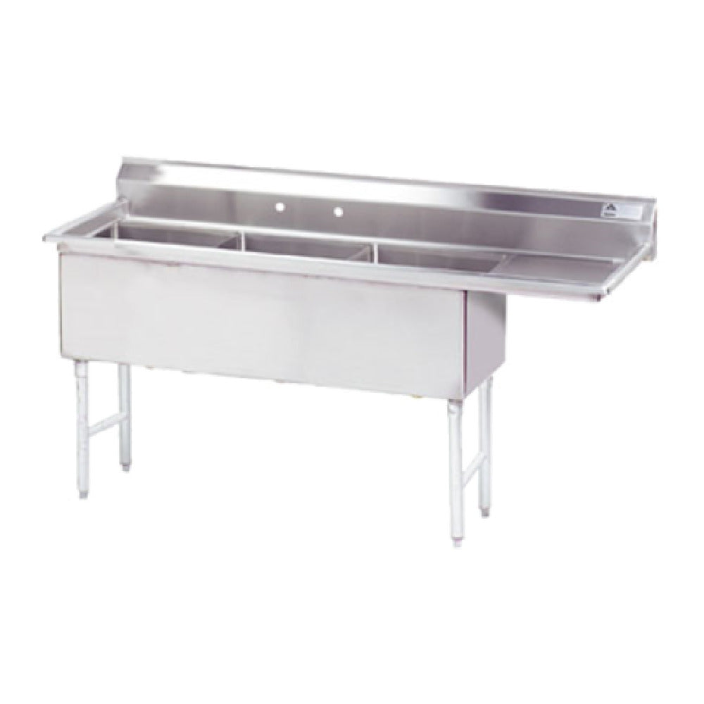 Advance Tabco FS-3-1620-18R Fabricated Sink 3-compartment 18" Right Drainboard