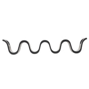 A black, wavy metal rack with a repeating up-and-down curve pattern, viewed from the side against a white background. Similar to the TableCraft Taco Taxi, it's designed for holding cylindrical objects or tacos horizontally.