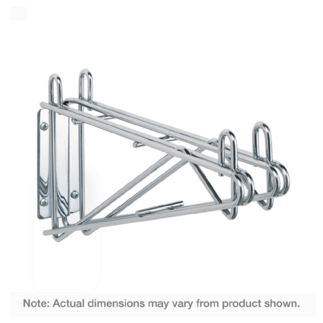 Metro 2WD24C Quick Ship Super Erecta® Direct Wall Mount Double For 24"D Shelf (1) Shelf Support & Mounting Plate (2) Shelf Collar Caps