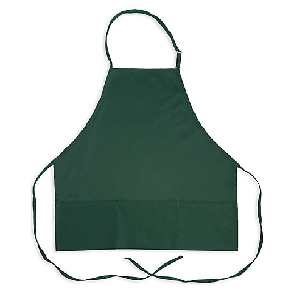 KNG 1040FGN Kng 27 In Bib Apron Forest Green 3 Pocket