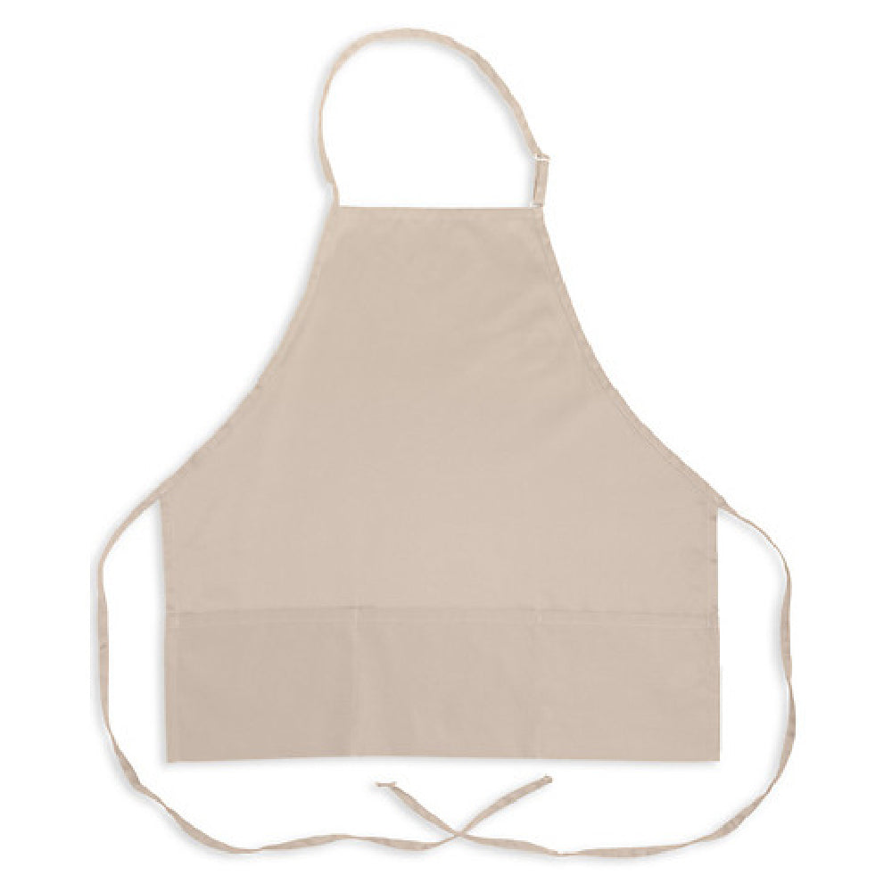 KNG 1040LTP Kng 27 In Bib Apron Light Taupe 3 Pocket