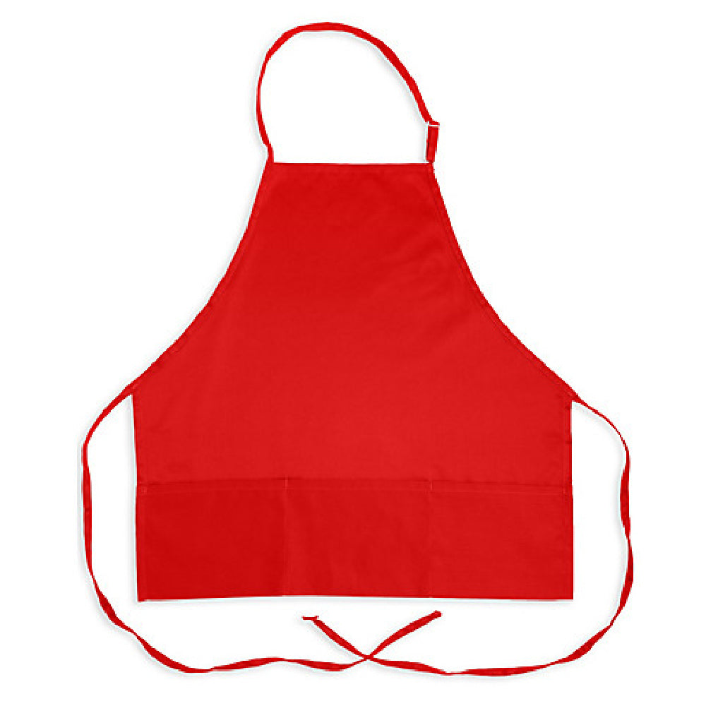 KNG 1040RED Kng 27 In Bib Apron Red 3 Pocket