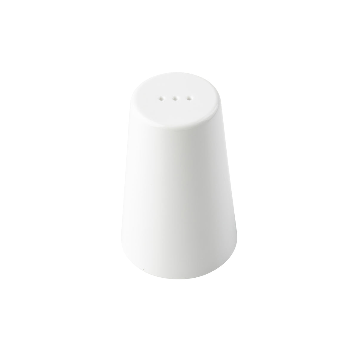 A white, conical melamine salt shaker from the Sierra Collection is shown against a plain white background. The Salt & Pepper Shaker has a smooth surface with three small holes on top and no visible patterns or decorations.